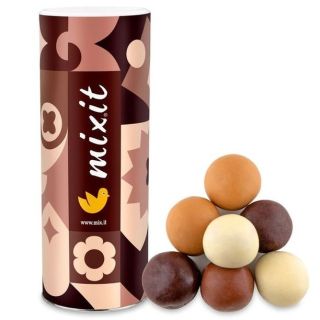 Mixit Krispers - Choco Mix Kuličky s kukuřičným a rýžovým základem obalené v čokoládě mléčné, hořké, bílé a se slaným...